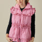 Pink Puffer Vest With Bow Detail