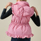 Pink Puffer Vest With Bow Detail