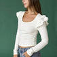 Ruffled Long Sleeve Top