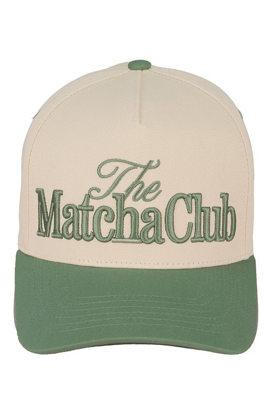 "The Matcha Club" Embroidered Baseball Cap