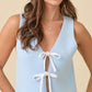 Sugar Ribbon Sweater Knit Vest & Skirt Set – Light Blue