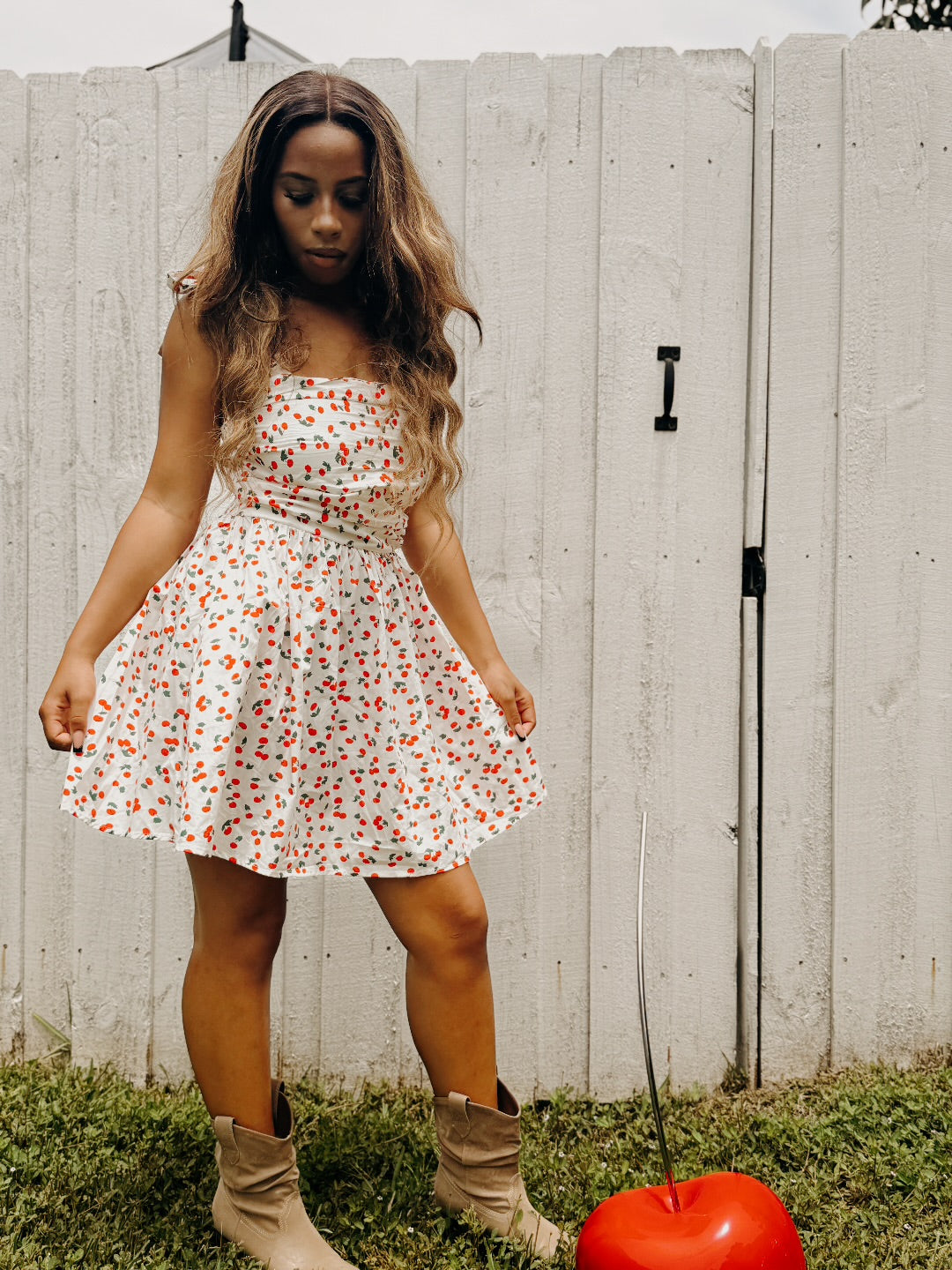Cherry Sweetheart Mini Dress