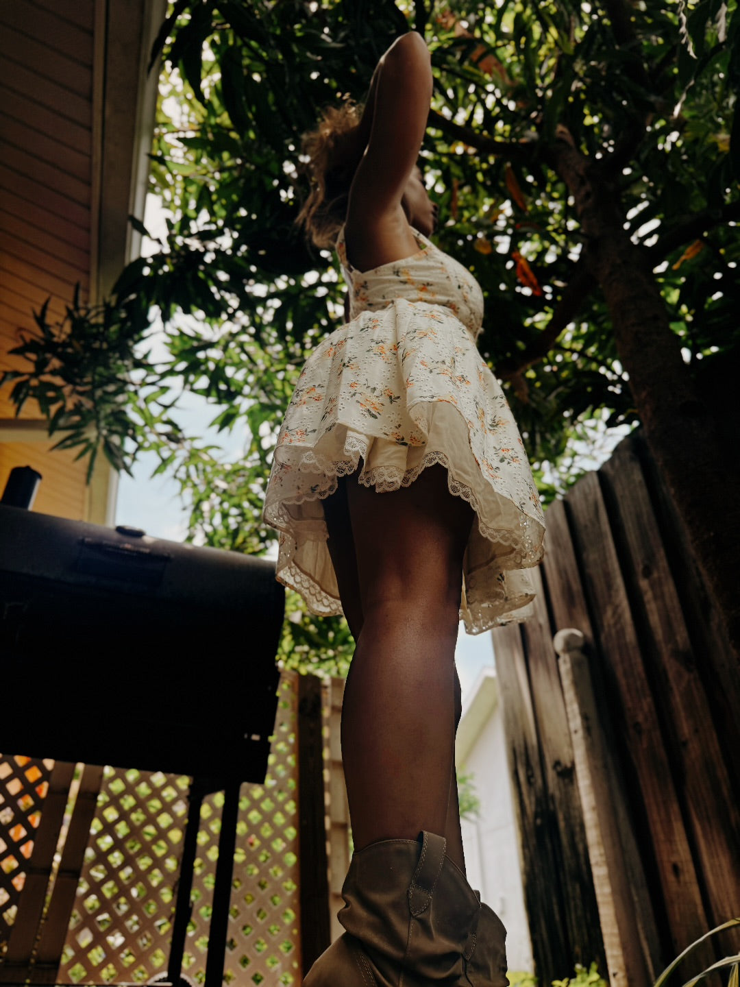 Whispering Blooms Eyelit Lace Mini Skirt