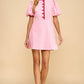 Pink Corduroy Fit and Flare Dress