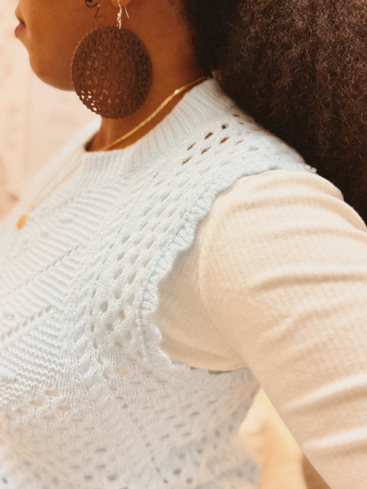 Sleeveless Chevron Knit Vest – Light Layers, Luxe Texture