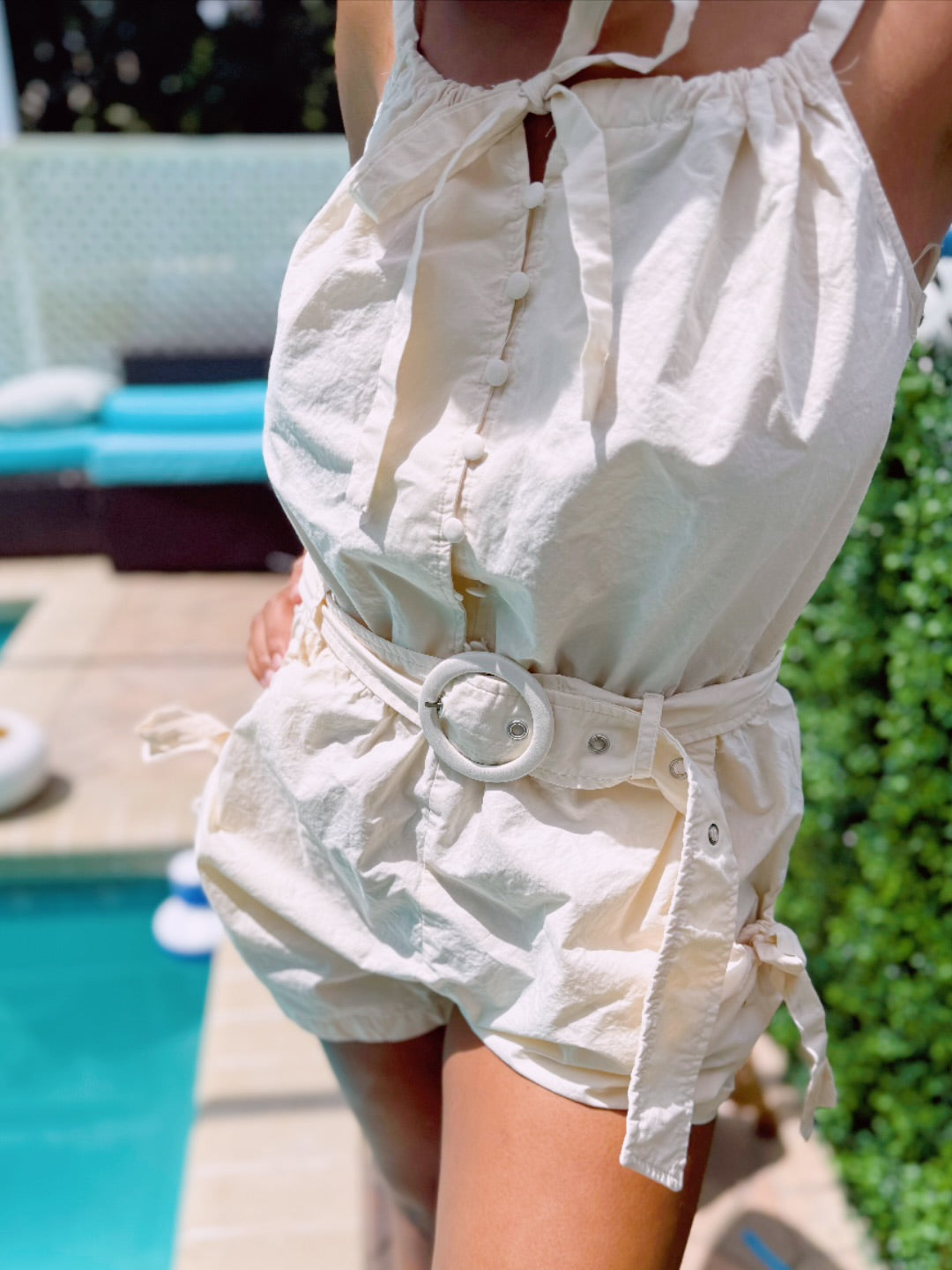 Gathered Ribbon Romper – Tied with a Touch of Summer