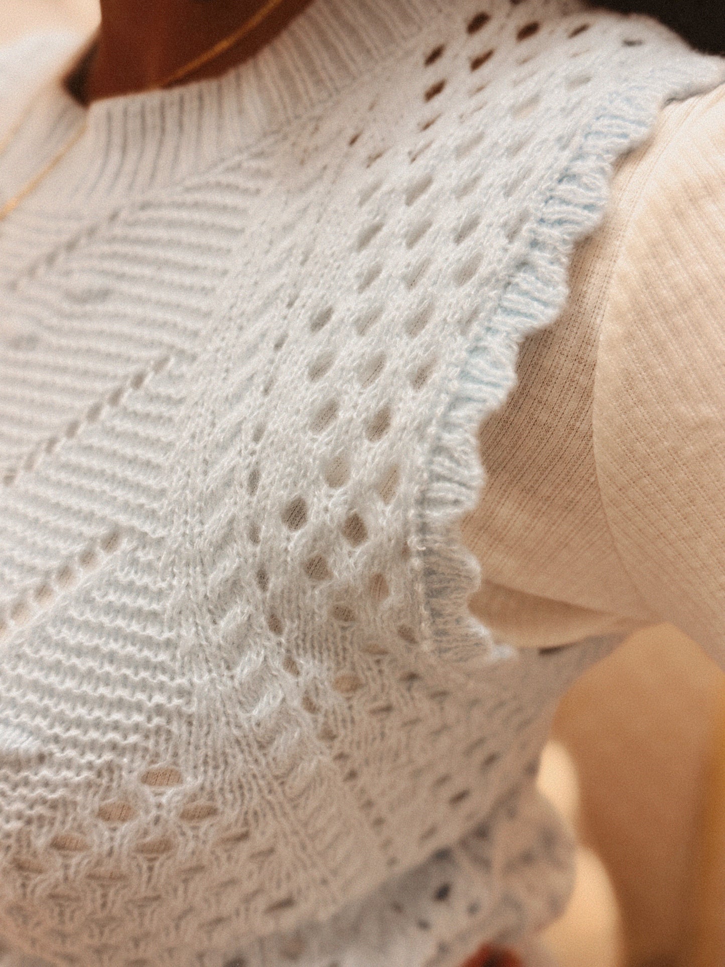 Sleeveless Chevron Knit Vest – Light Layers, Luxe Texture