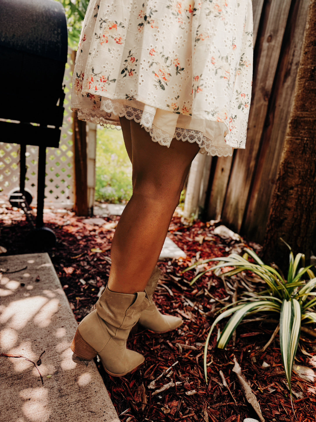 Whispering Blooms Eyelit Lace Mini Skirt