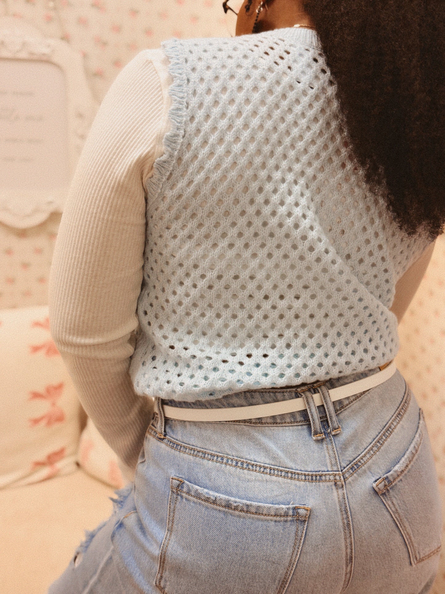 Sleeveless Chevron Knit Vest – Light Layers, Luxe Texture