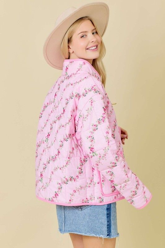 Floral Printed Quilted Jacket