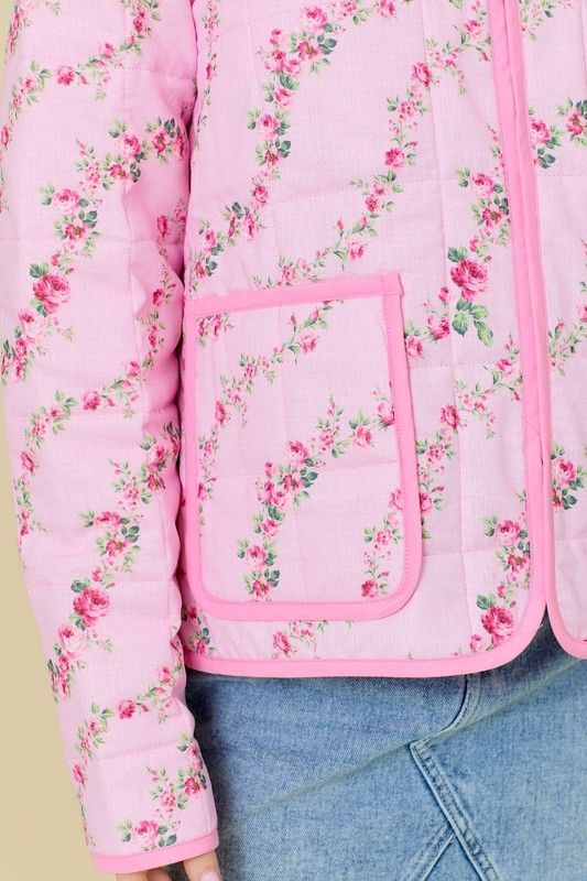 Floral Printed Quilted Jacket
