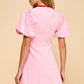 Pink Corduroy Fit and Flare Dress