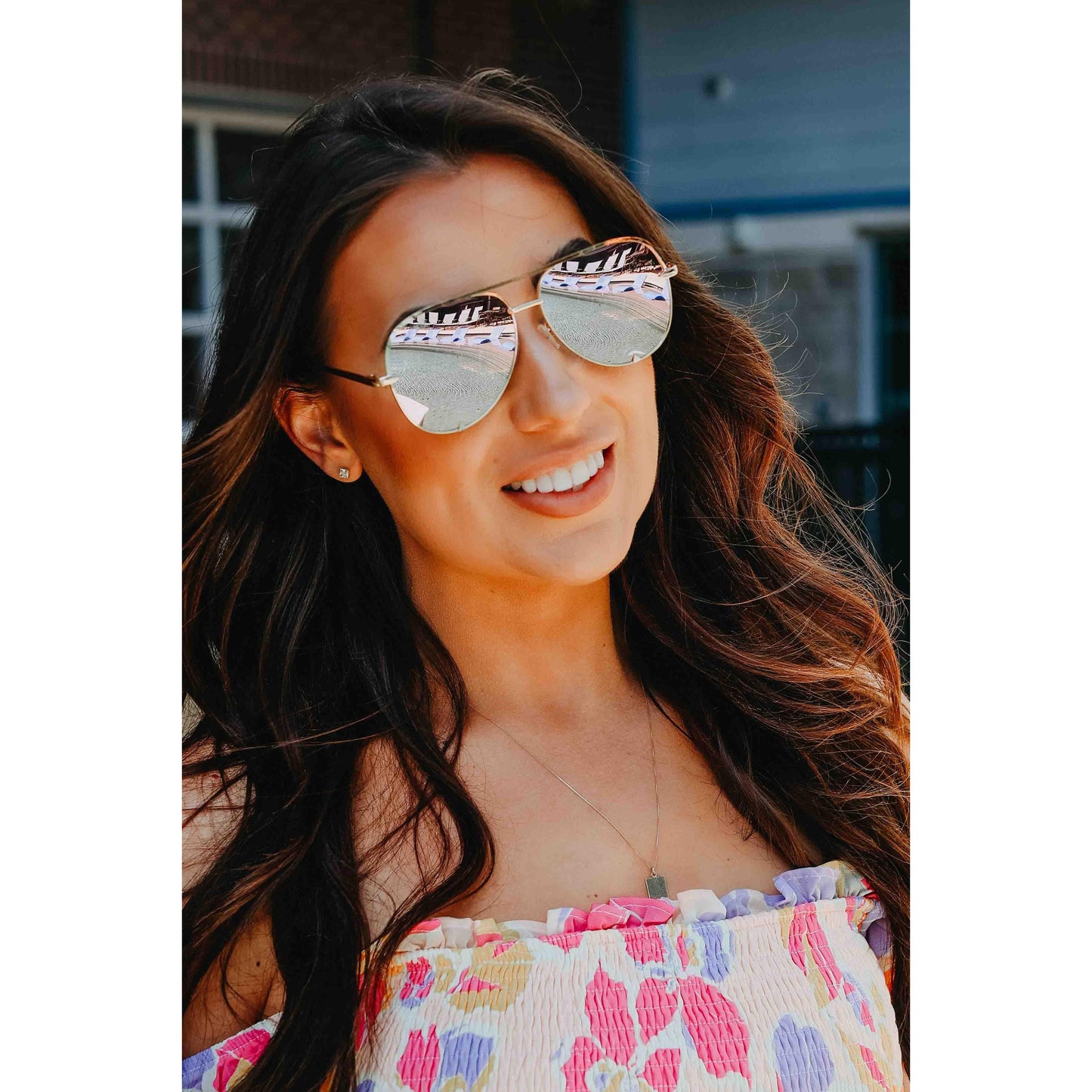 Fuscia/Gold Unisex Aviator Sunglasses – High Quality Finish